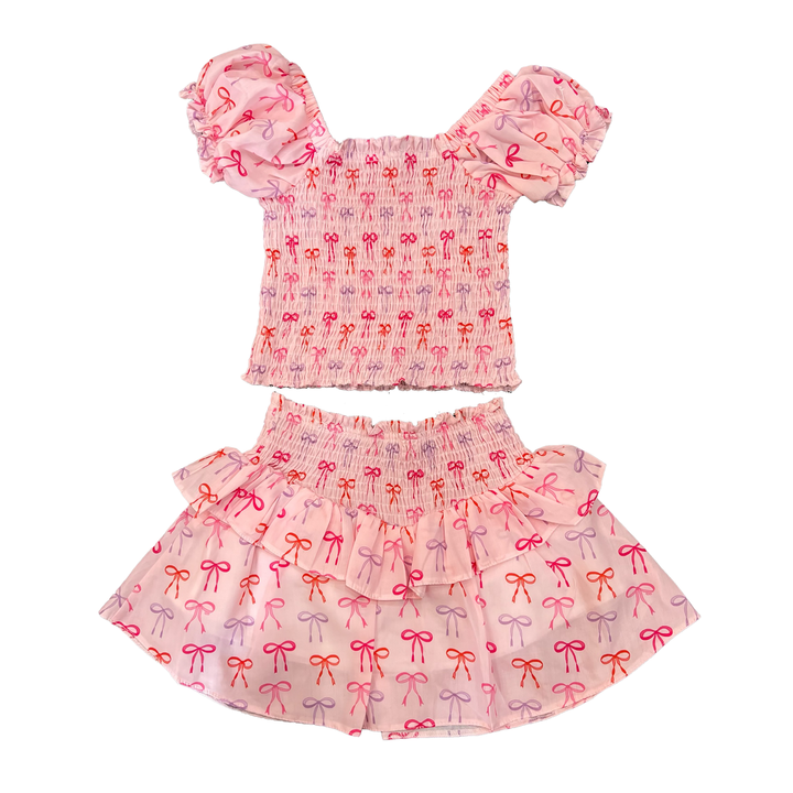 Bow Print Skirt Set