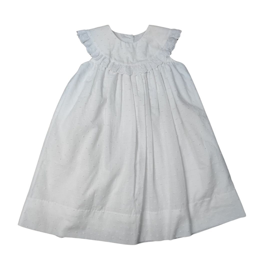 White Swiss Dot Lined Dress