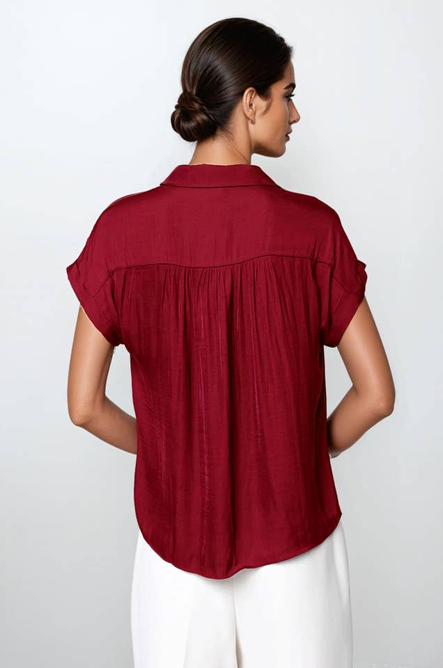 Crimson Red SS Blouse