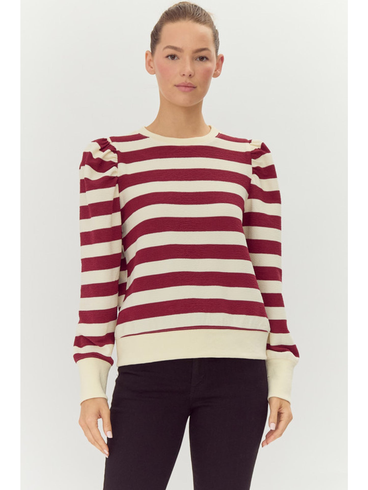 Burgundy Striped Sweater