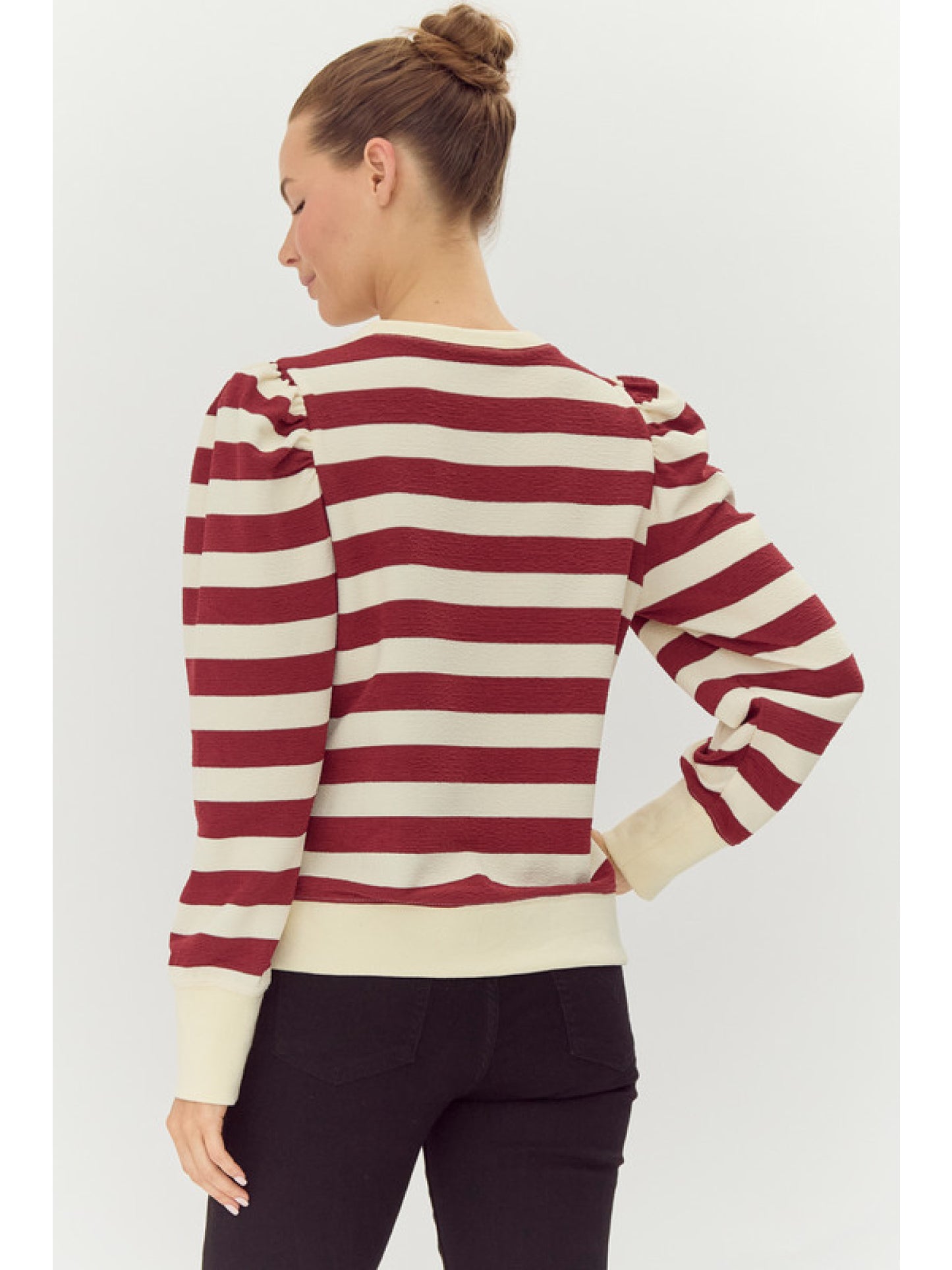Burgundy Striped Sweater