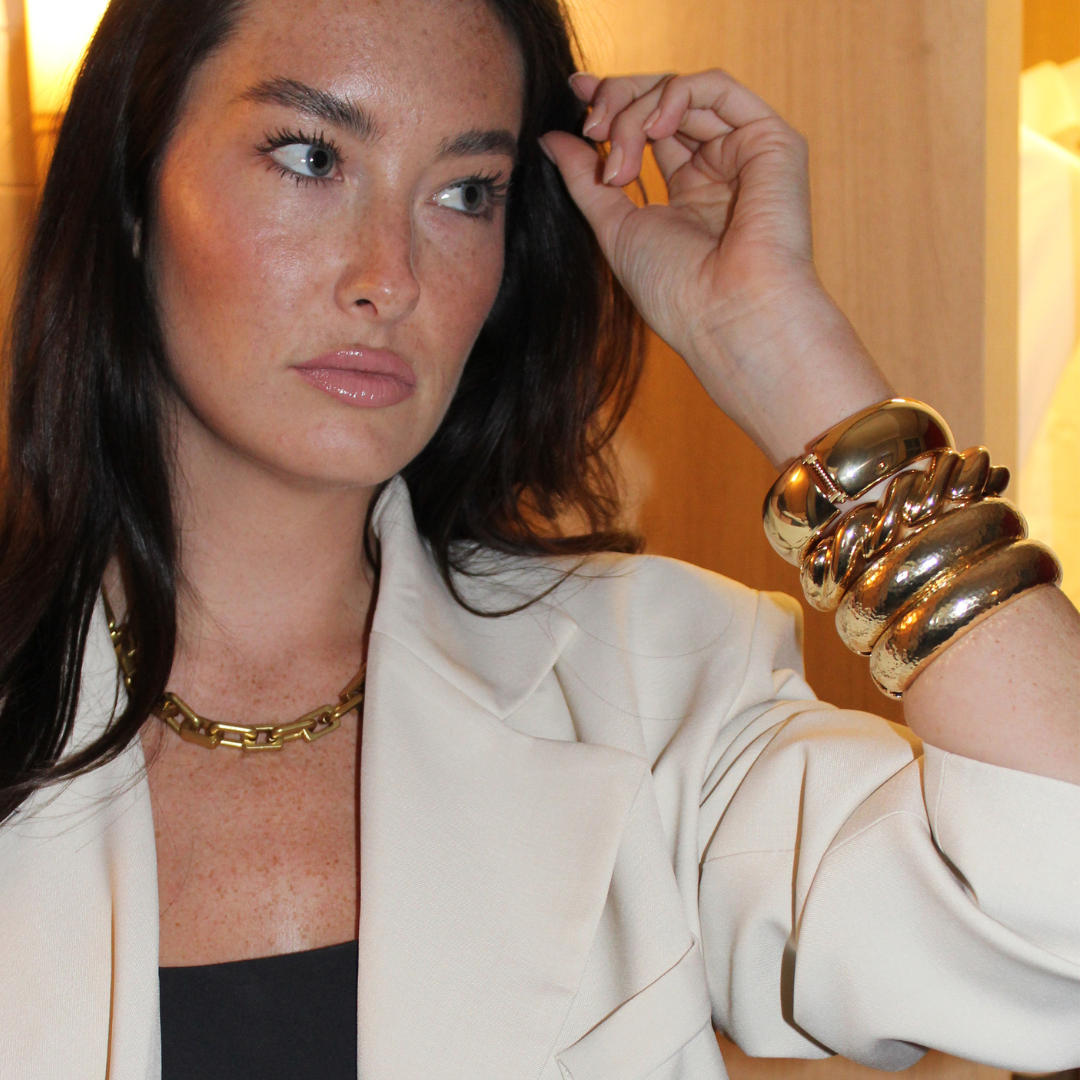 1/2" Small Rounded Gold Bangle