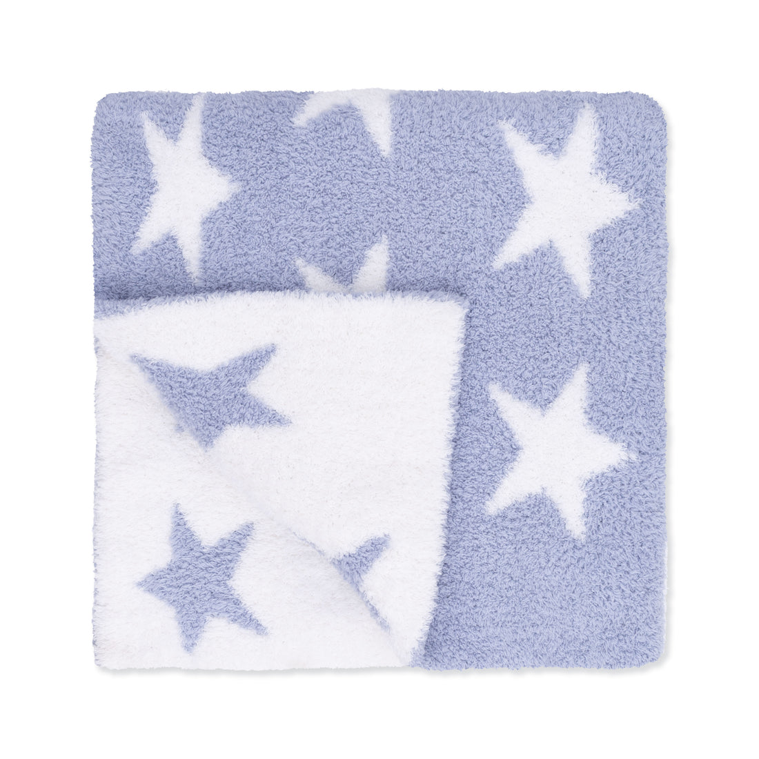 Dusty Blue Star Chenille Blanket