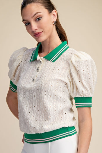 Puff Sleeve Lace Knits