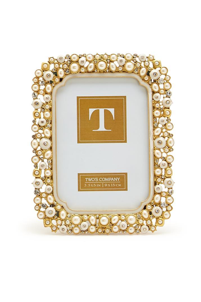 3.5 x 5 pearl and rhinestone frame
