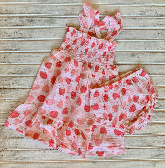 Strawberry Bliss Sundress and Diaper Cover