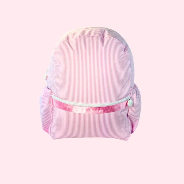 Pink Preppy Stripe Medium Backpack