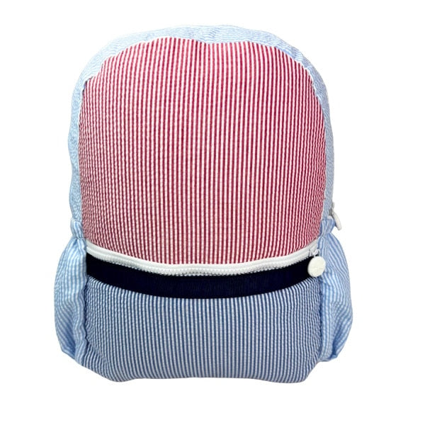 Seersucker Medium Backpack w/pockets