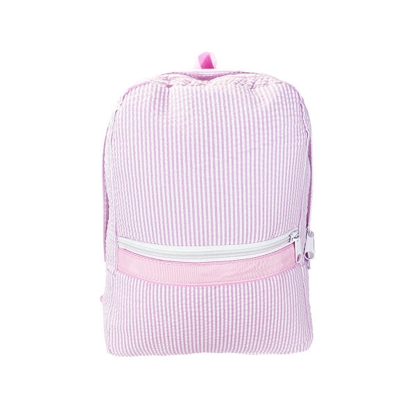 Small Pink Seersucker Backpack