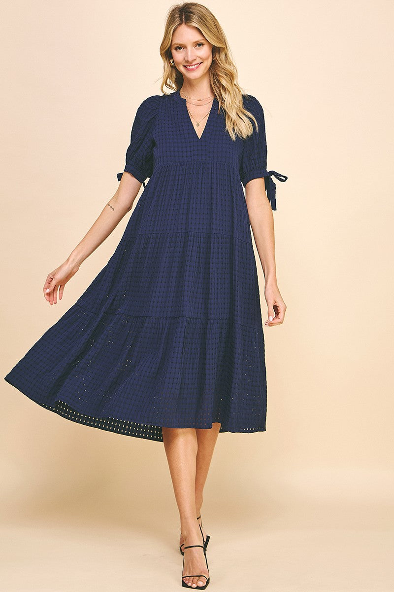 Gingham SS Midi Dress