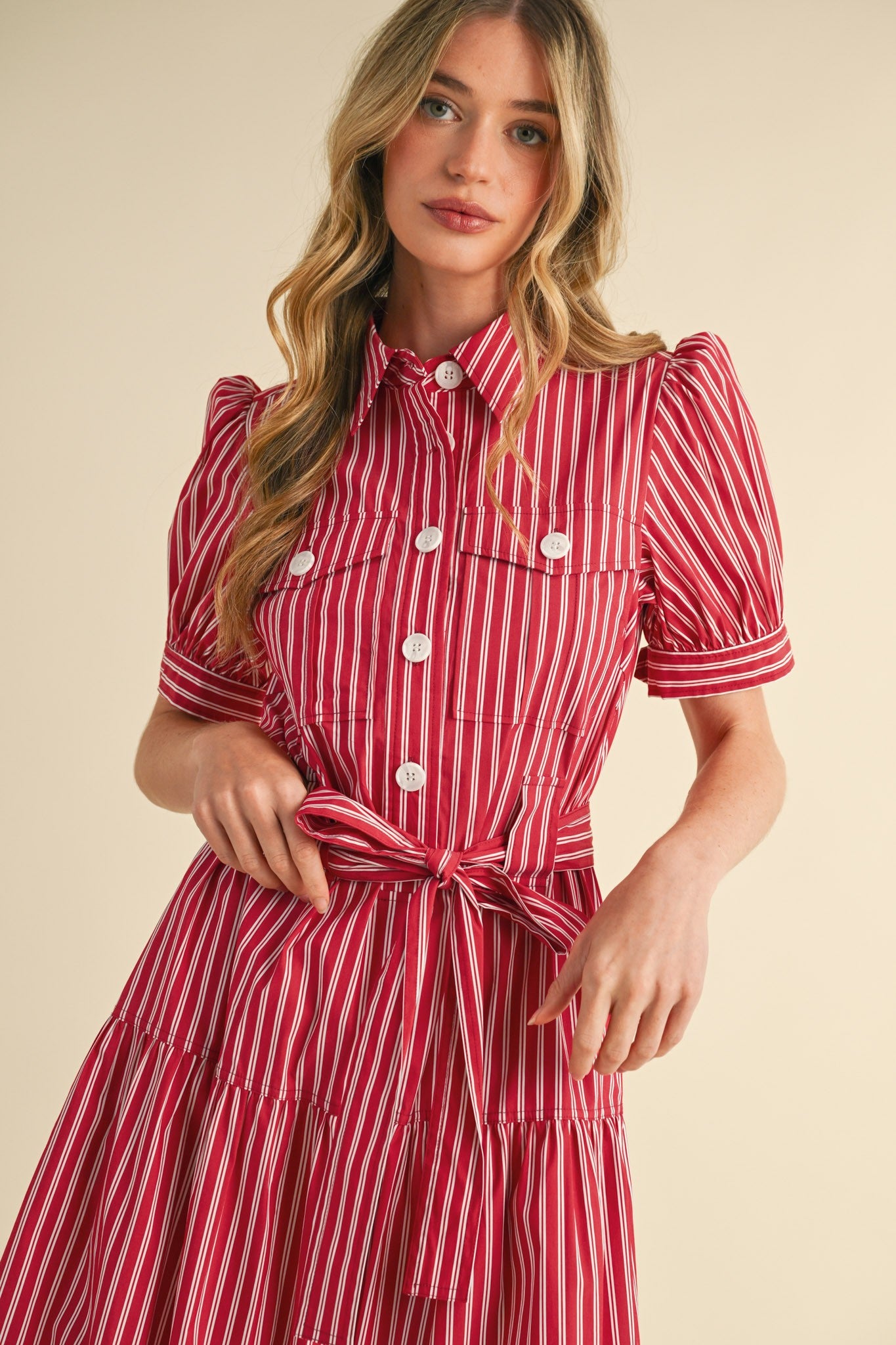Red Stripe Button Down
