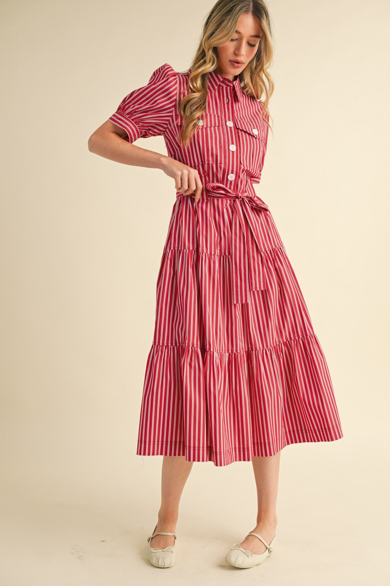 Red Stripe Button Down