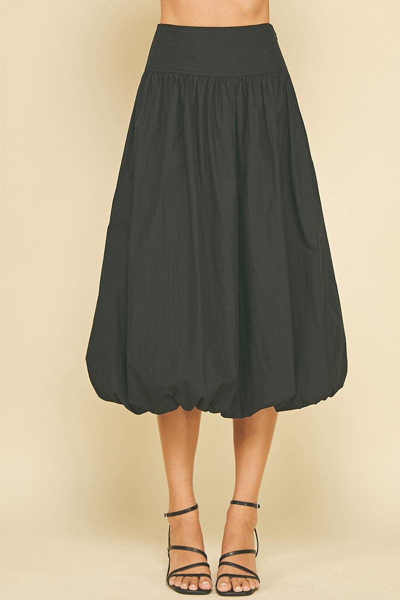 Black Bubble Midi Skirt