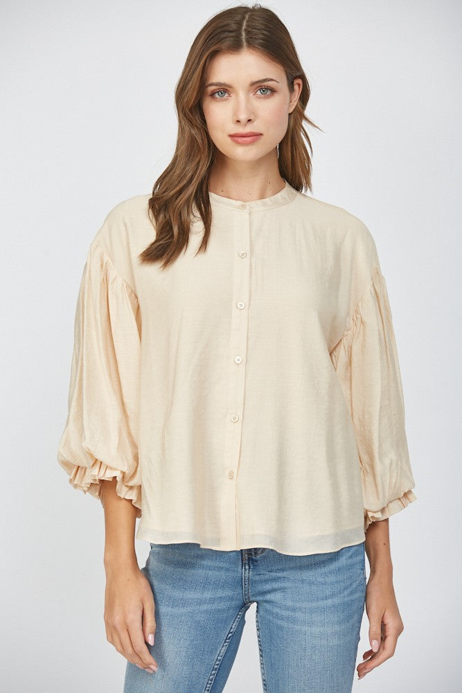 Fate Puff Sleeve Button Down Shirt