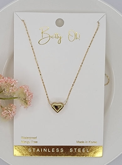 BO Puffed Heart Pendant Necklace
