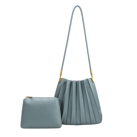 Carrie Pleated Vegan Shoulder Bag