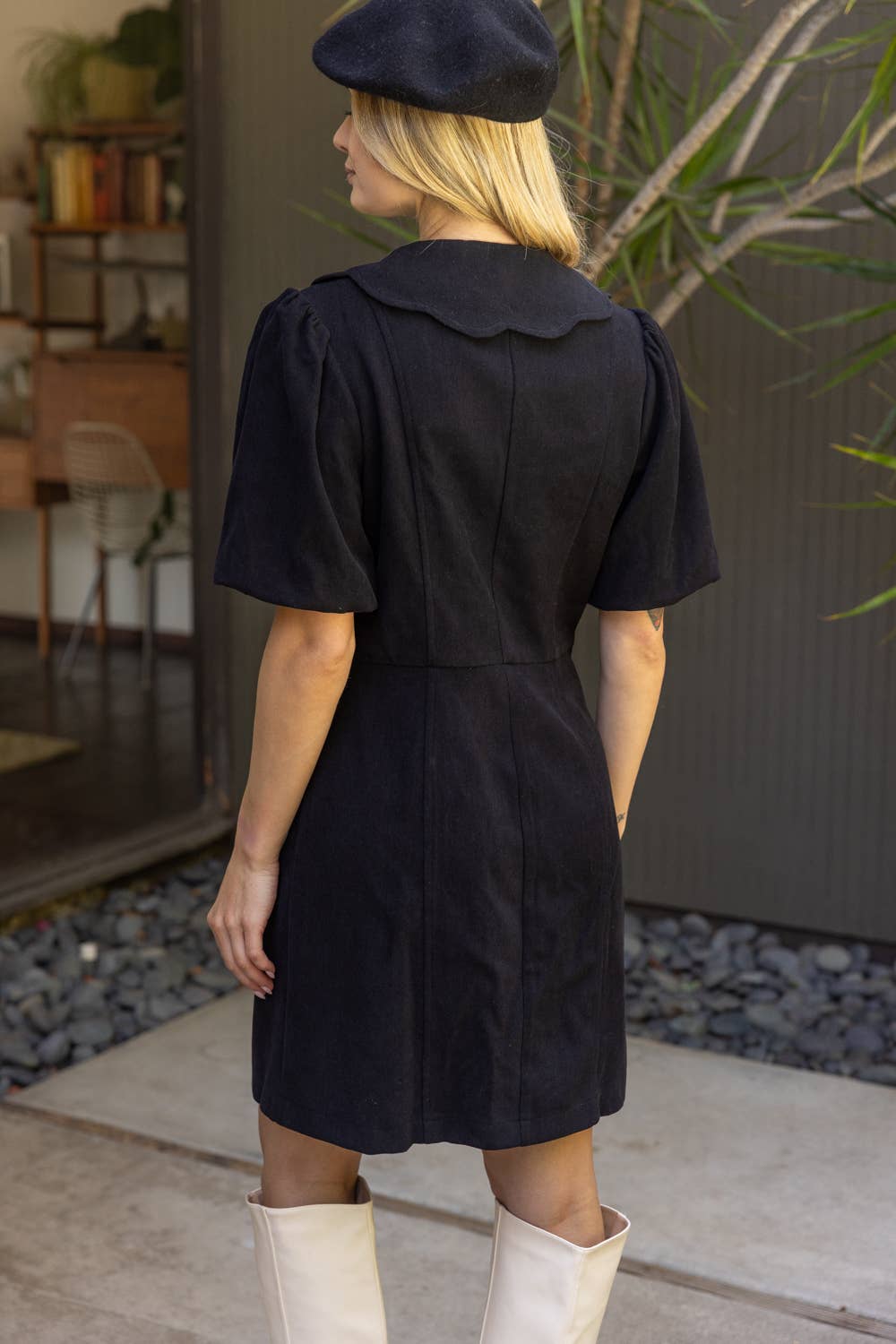 Scallop Detailed Button Down Mini Dress