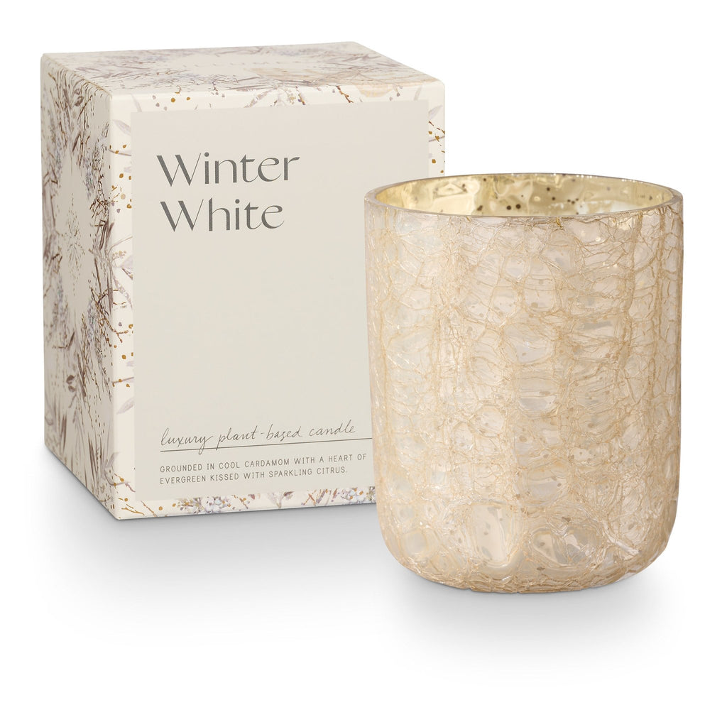 Winter White Small Boxed Crackle Candle