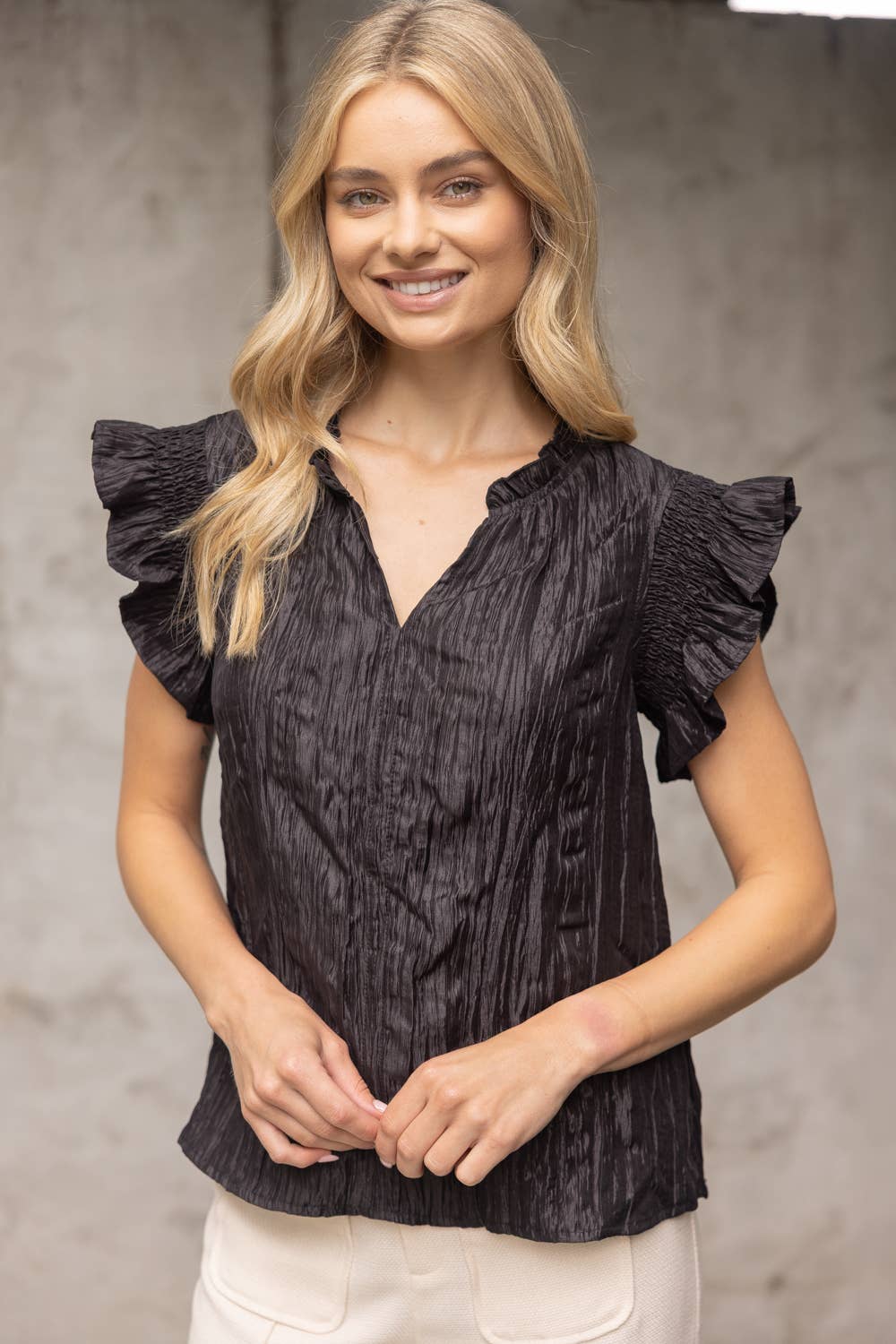 Crinkle Textured Top