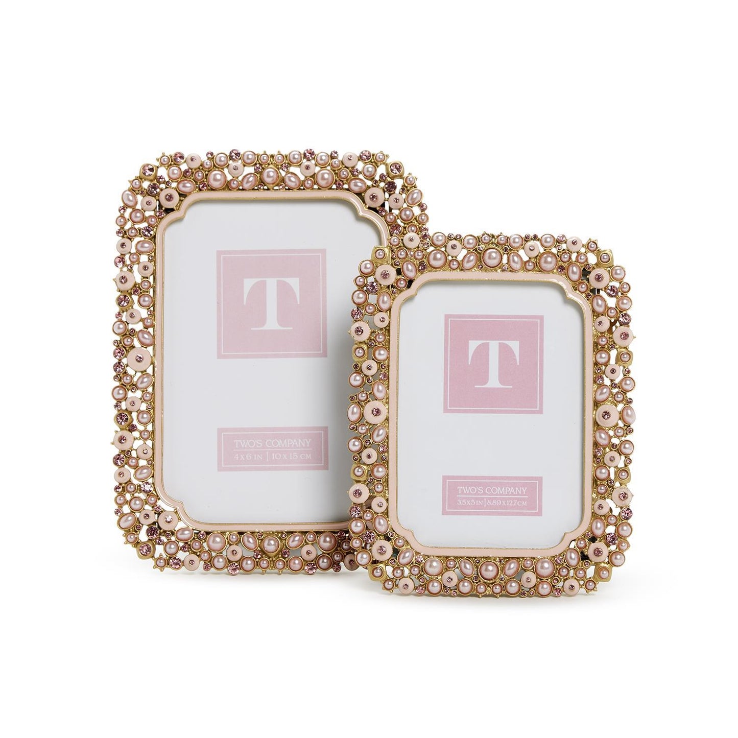 Pink 3x5 Pearl & Rhinestone Frame