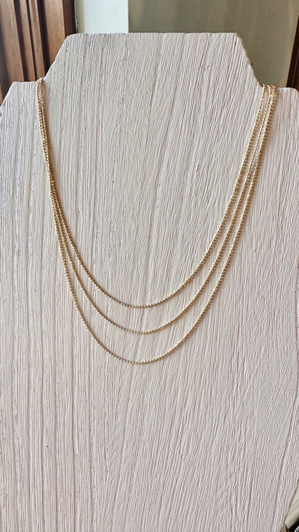 3 Layer Gold Ball Chain Necklace
