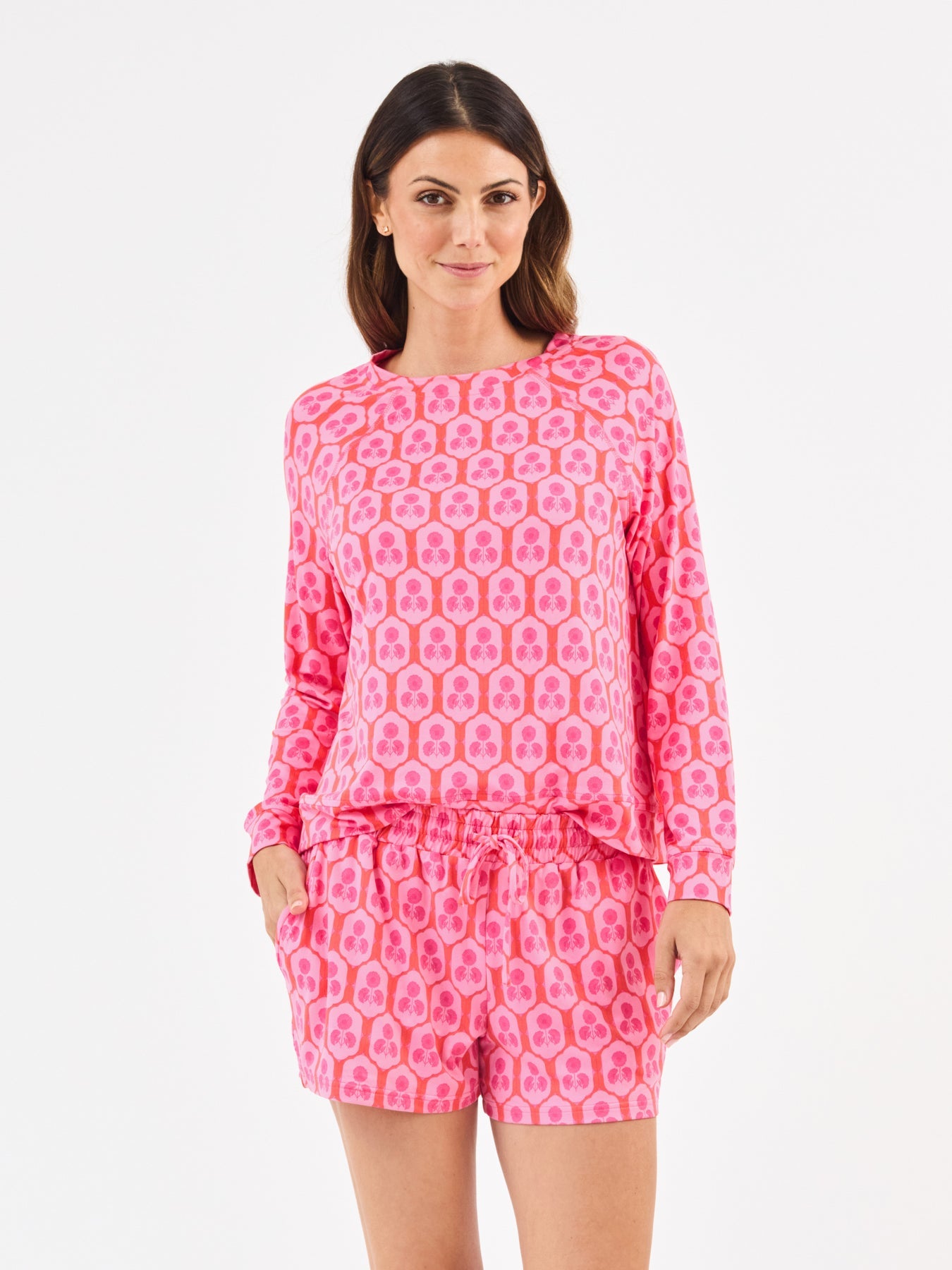 Annie Shorts Set | Rosette Charm Pink