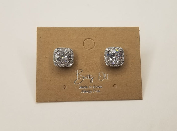 BO CZ Square earrings