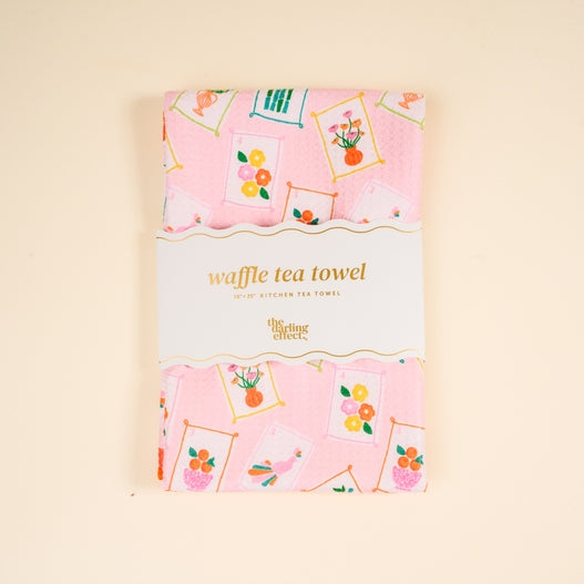 Waffle Tea Towel–It's Mahj Time