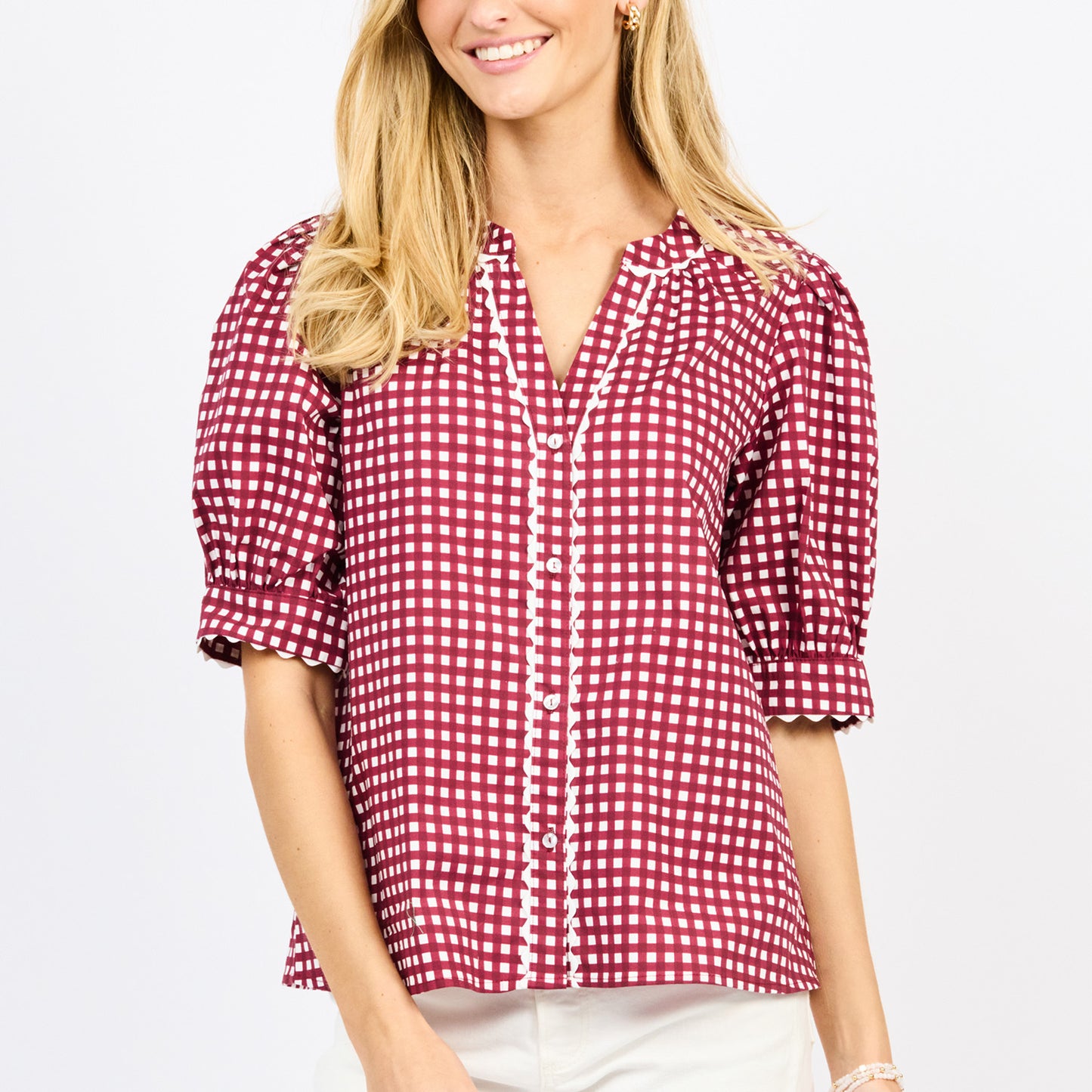 Elaine Gingham Top