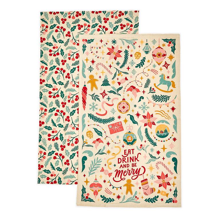 Be Merry Vintage Tea Towel
