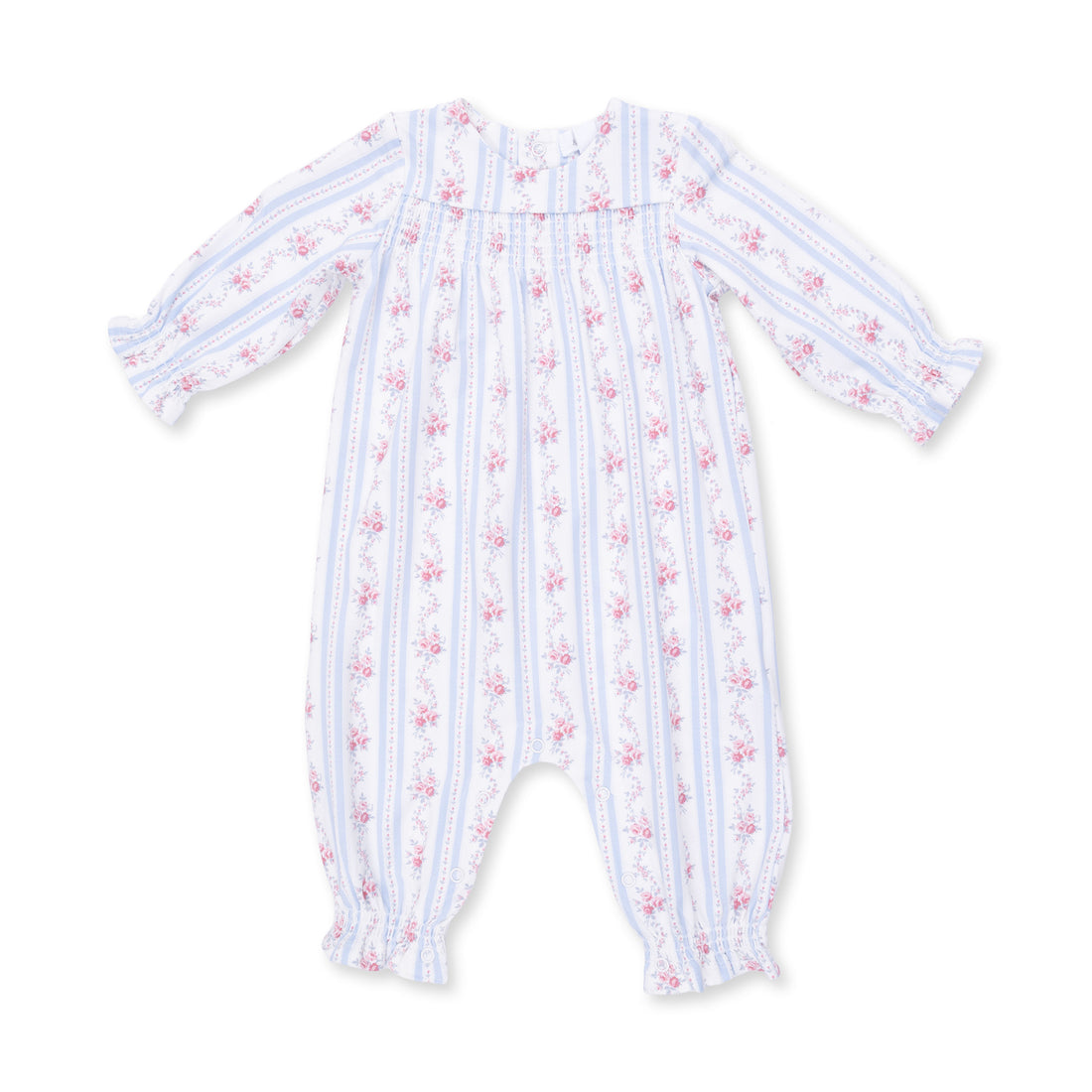 Anna Floral Stripe Smoked Romper