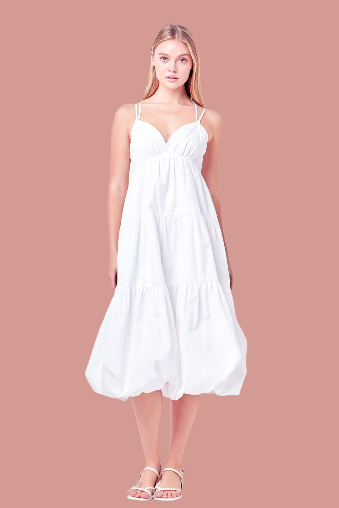 Balloon Dress With Strappy Back