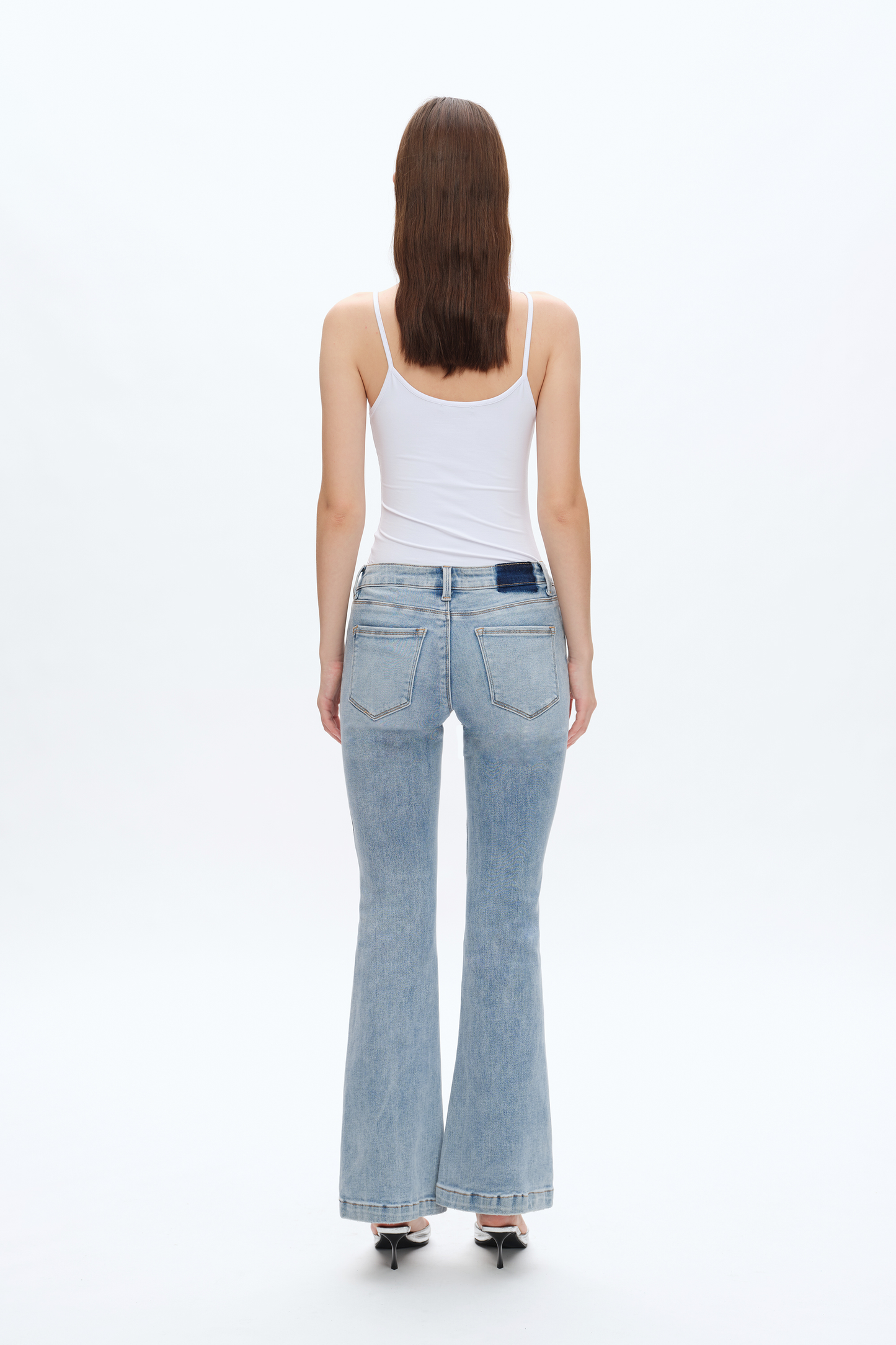 Beachy Faded Washed Flare Jeans