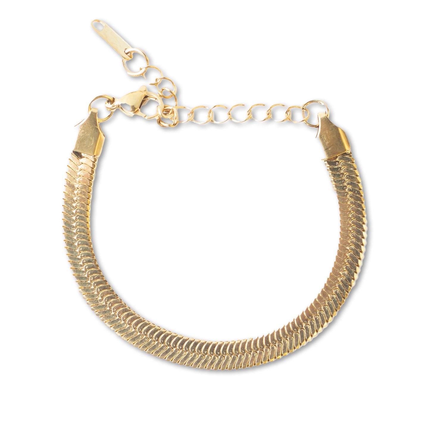 Gilded Wide Herringbone Bracelet