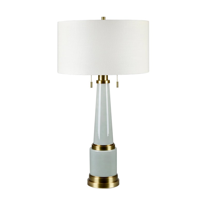 34" Metal and Gold Lamp