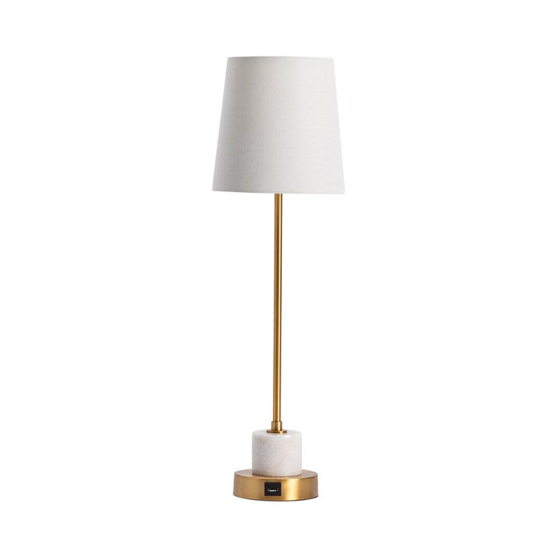 24" H marble/ Metal lamp