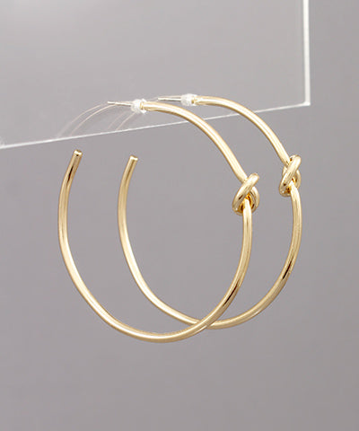 2 inch knotted gold hoops