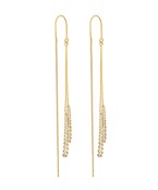 Pave 2 Bar Wire Earrings