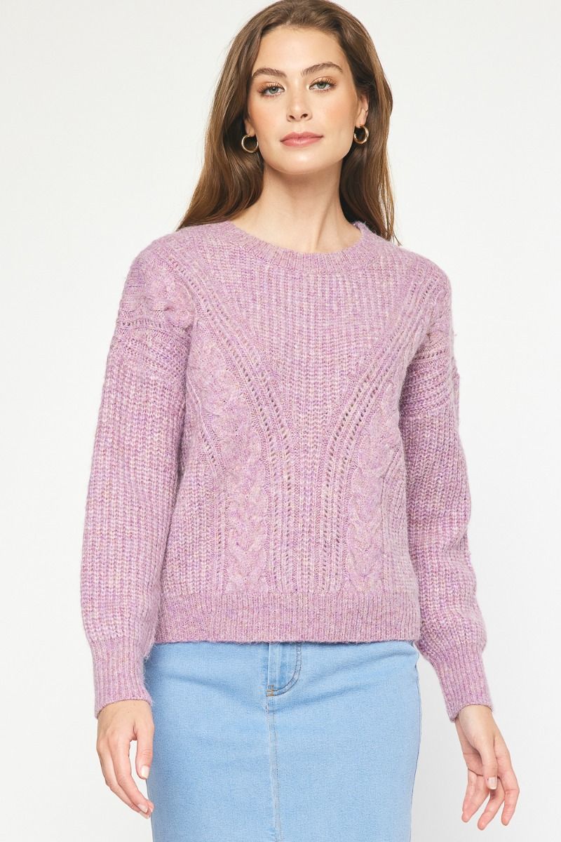 Cable Knit LS Sweater