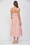 Stripe Cotton Poplin Ruffle Dress