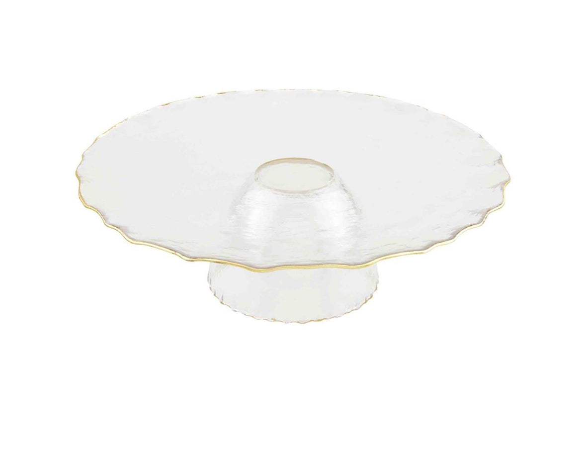 GOLD EDGE PEDESTAL/CHIP & DIP SERVER