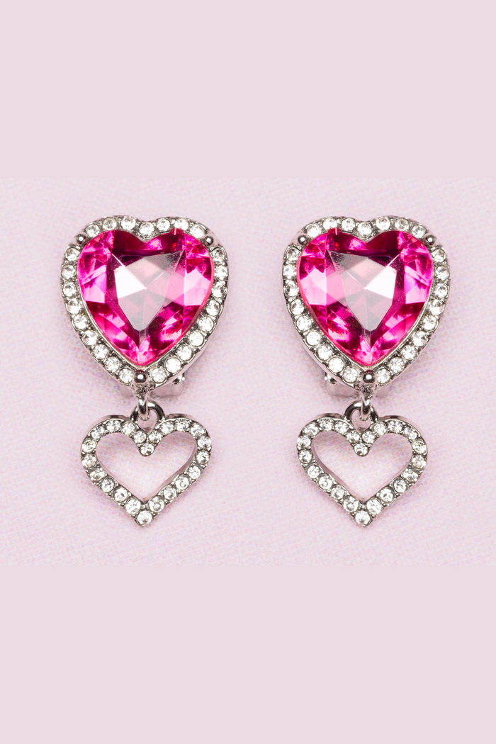 Heart Clip on Earrings
