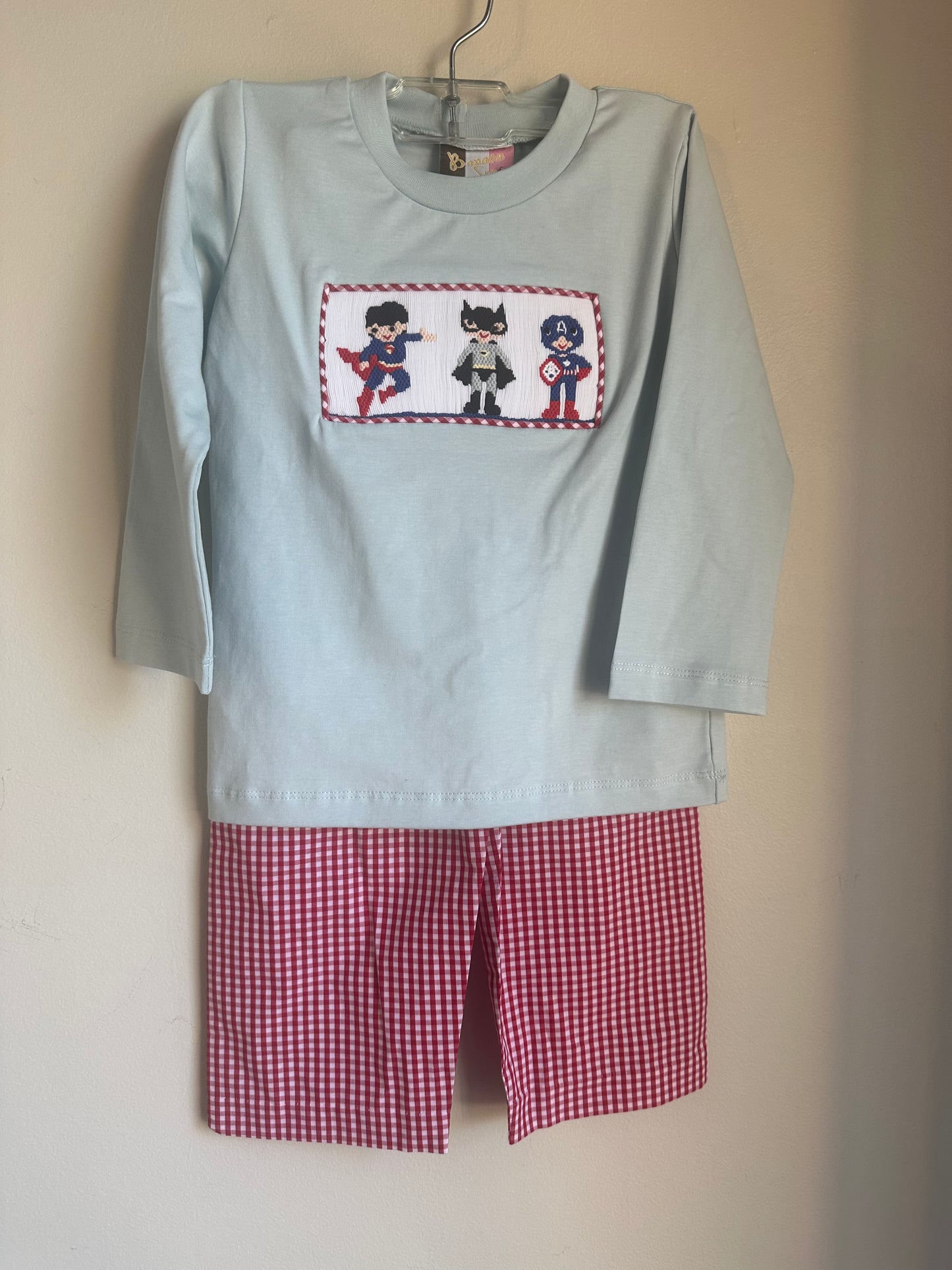 Super Hero Smocked Pant Set