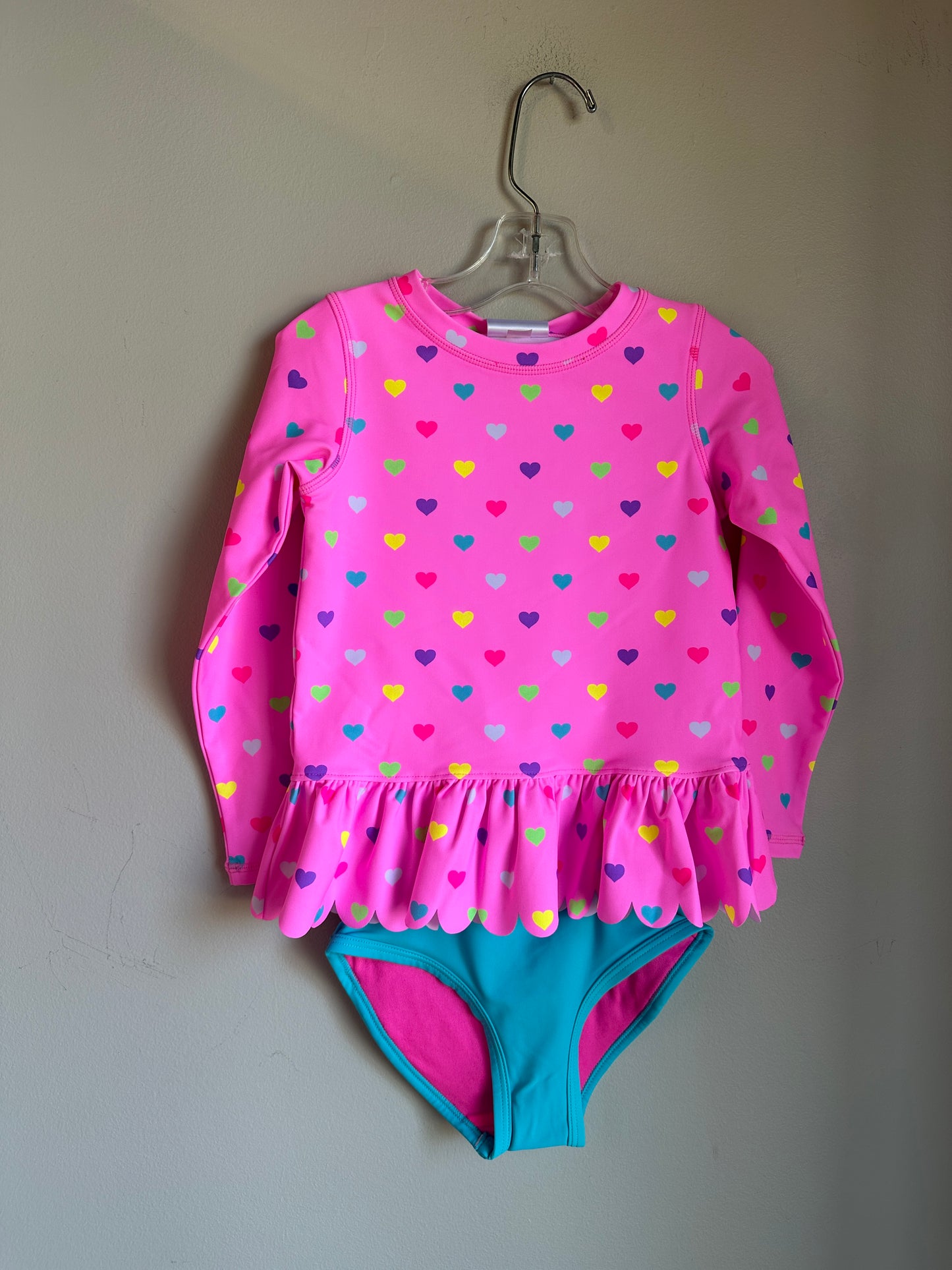 Neon Pink Colorful Hem 2 piece