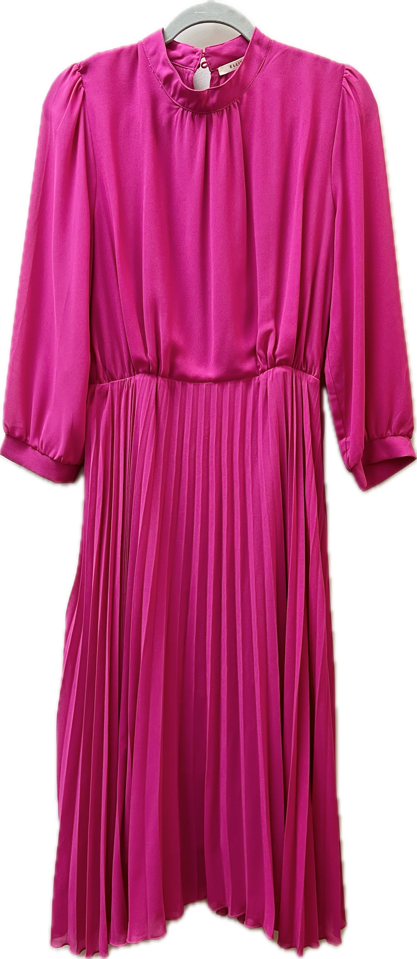pleated mock neck maxi