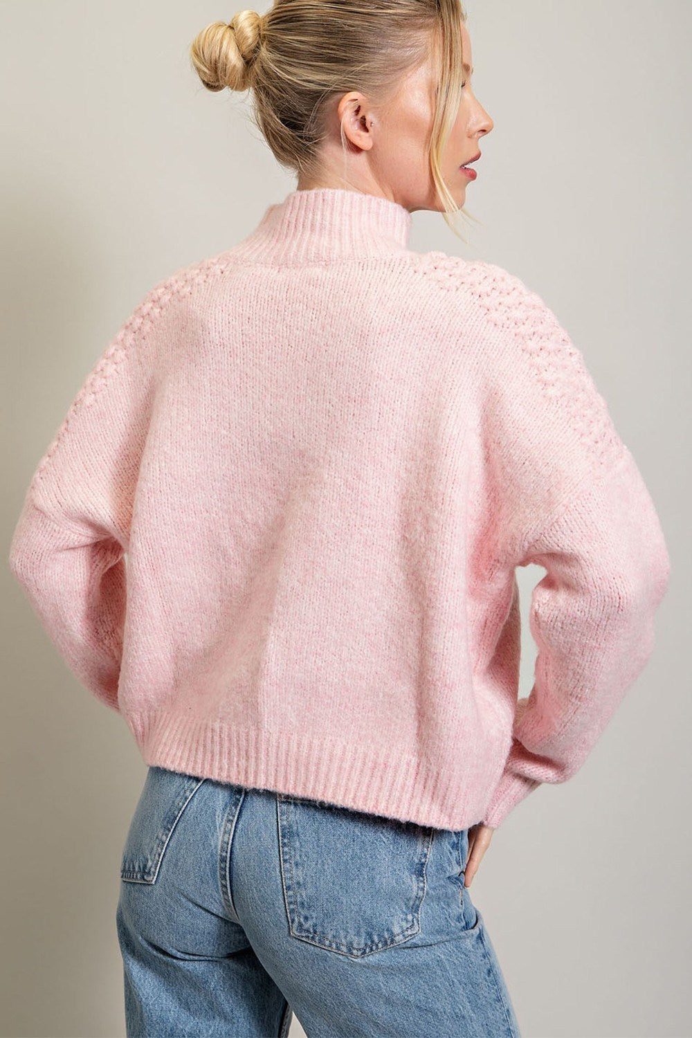 Textured Turtleneck Sweater