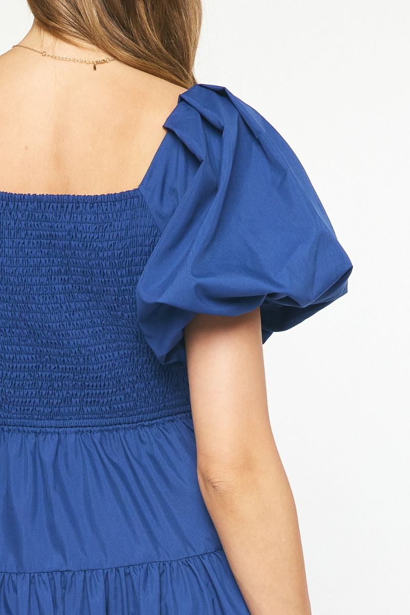 Solid Square Neck SS Maxi Dress