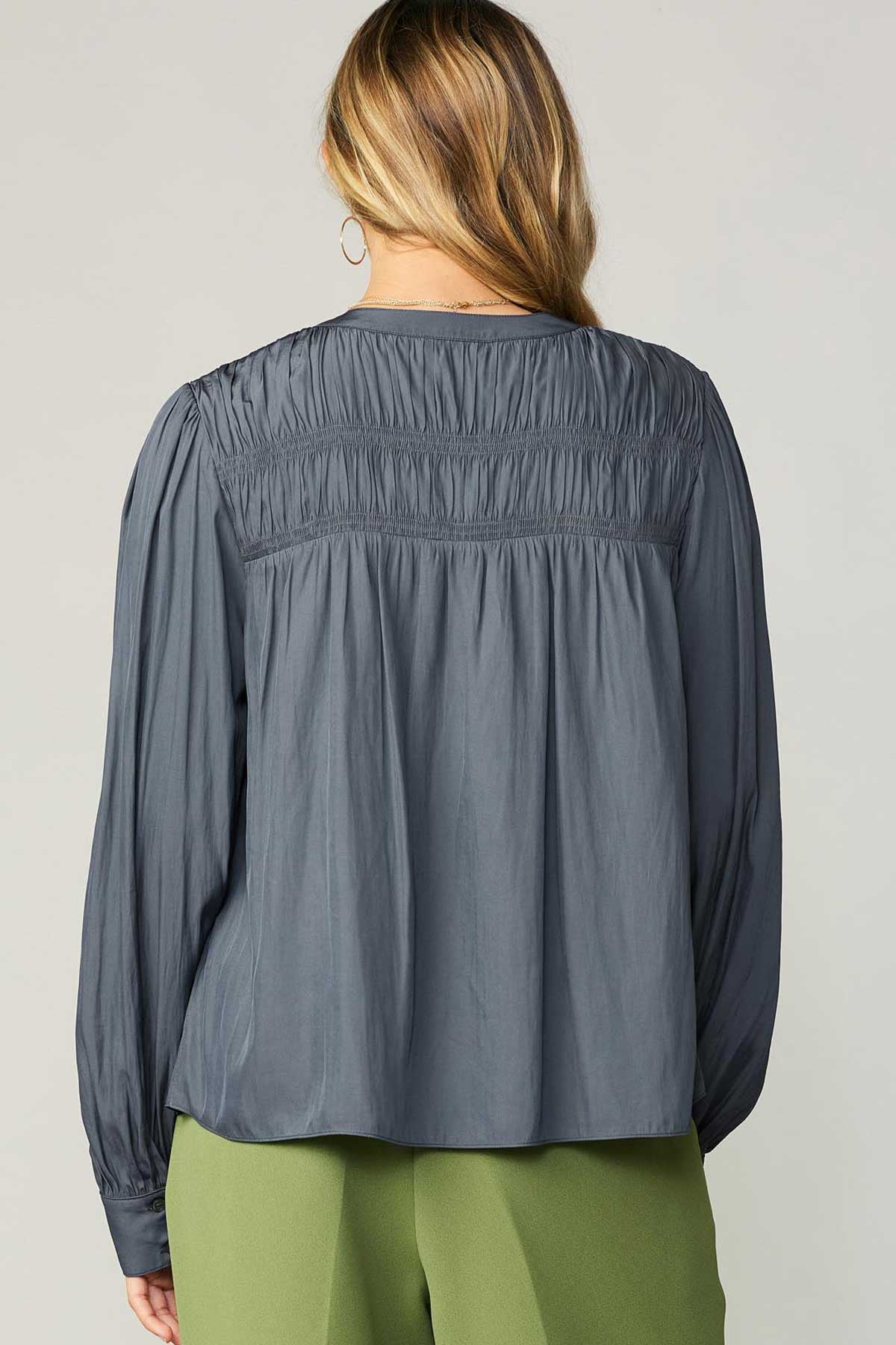 LS Split Neck Button Down