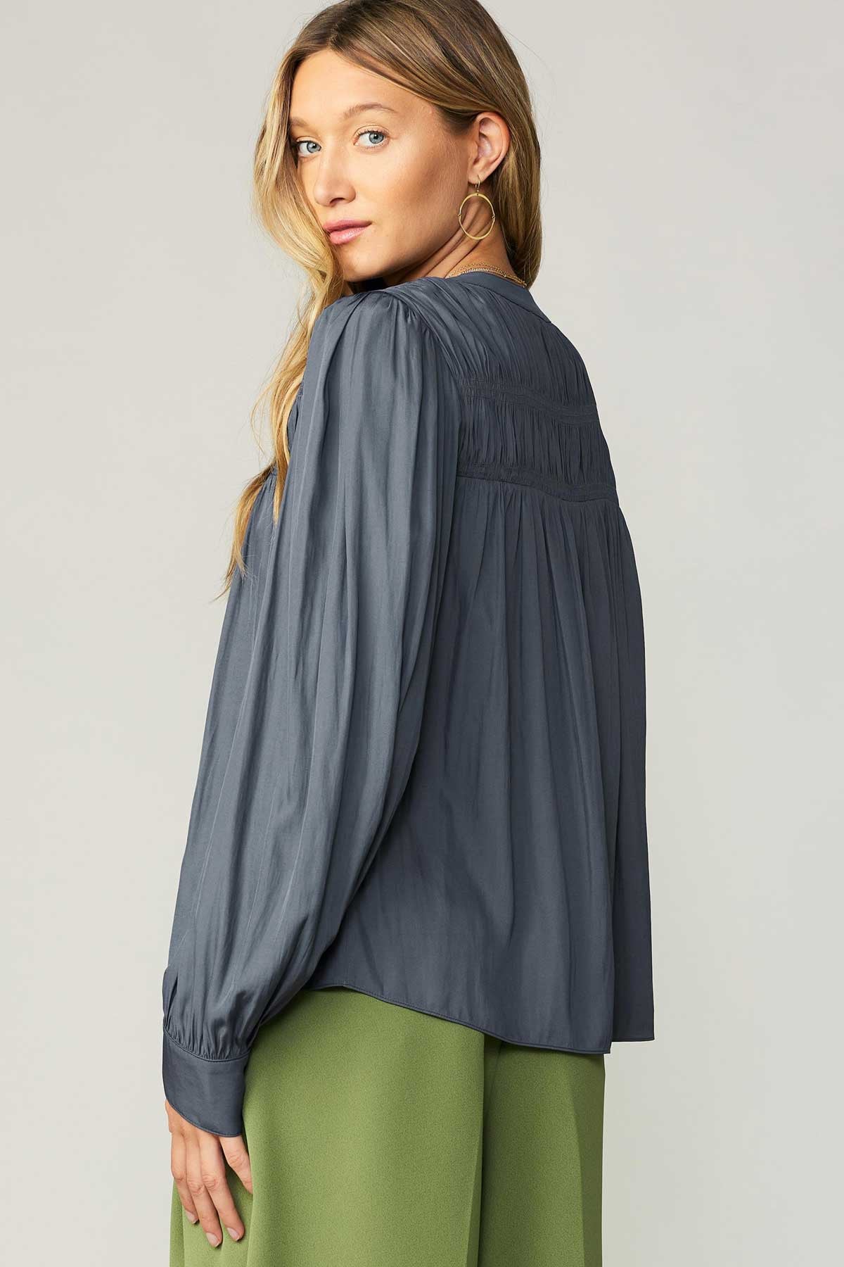 LS Split Neck Button Down