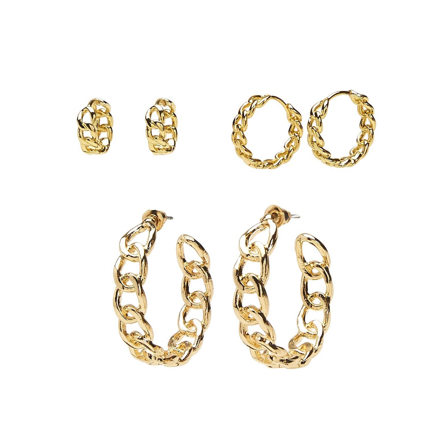 Small Chain Link Hoop Earrings
